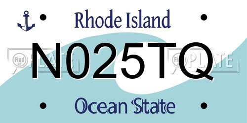 N025TQ Rhode Island License Plate