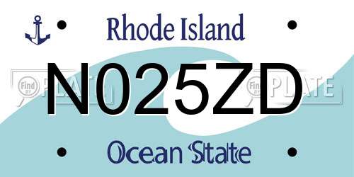 N025ZD Rhode Island License Plate