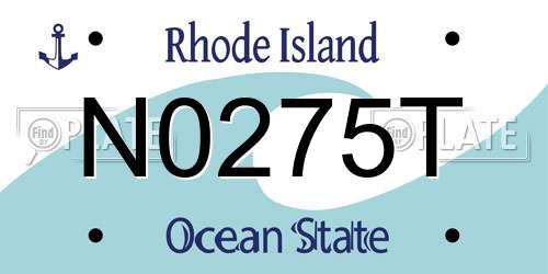 N0275T Rhode Island License Plate