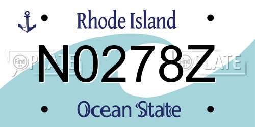 N0278Z Rhode Island License Plate