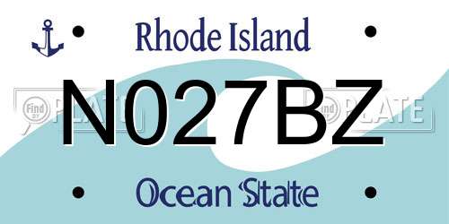 N027BZ Rhode Island License Plate
