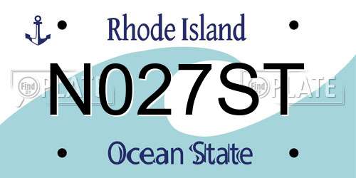 N027ST Rhode Island License Plate