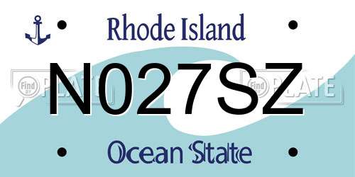 N027SZ Rhode Island License Plate