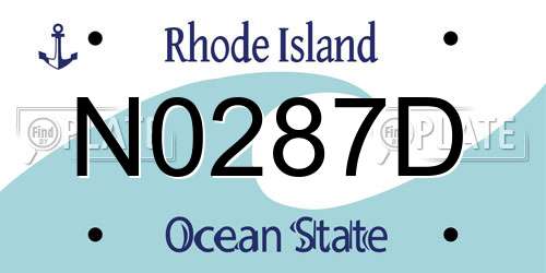 N0287D Rhode Island License Plate