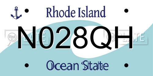 N028QH Rhode Island License Plate