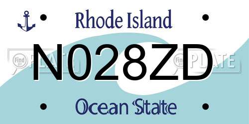 N028ZD Rhode Island License Plate