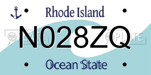 N028ZQ Rhode Island License Plate