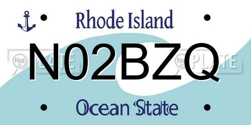 N02BZQ Rhode Island License Plate