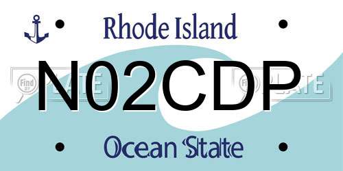 N02CDP Rhode Island License Plate