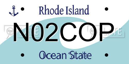 N02COP Rhode Island License Plate