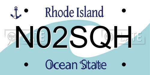 N02SQH Rhode Island License Plate