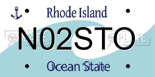 N02STO Rhode Island License Plate