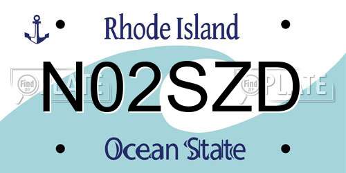 N02SZD Rhode Island License Plate