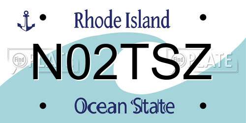 N02TSZ Rhode Island License Plate