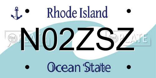 N02ZSZ Rhode Island License Plate