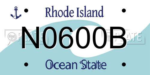 N0600B Rhode Island License Plate