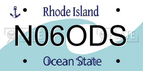 N06ODS Rhode Island License Plate