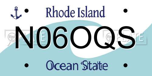 N06OQS Rhode Island License Plate