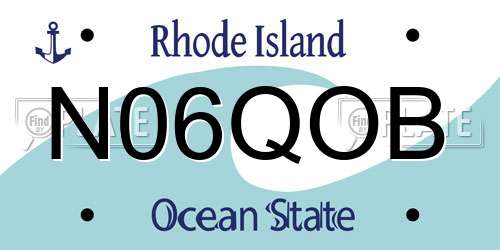 N06QOB Rhode Island License Plate