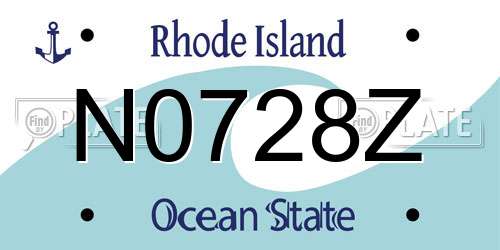 N0728Z Rhode Island License Plate