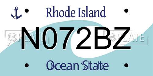 N072BZ Rhode Island License Plate