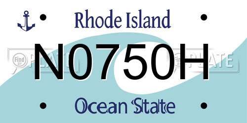 N0750H Rhode Island License Plate