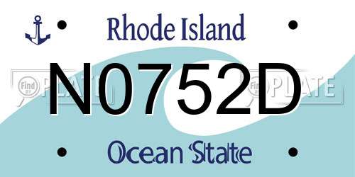 N0752D Rhode Island License Plate