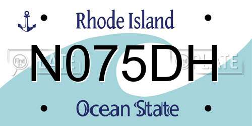 N075DH Rhode Island License Plate