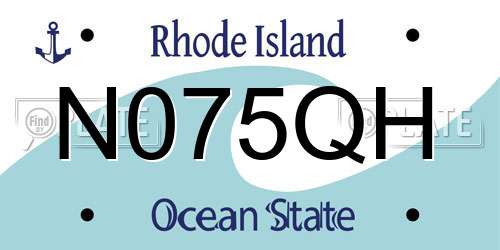N075QH Rhode Island License Plate