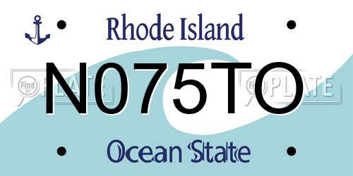 N075TO Rhode Island License Plate