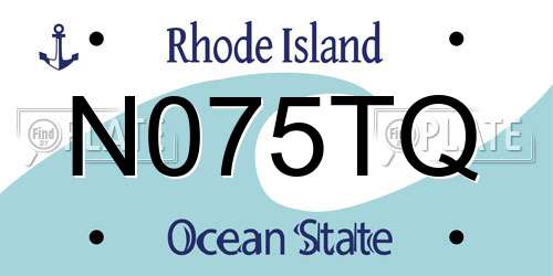 N075TQ Rhode Island License Plate