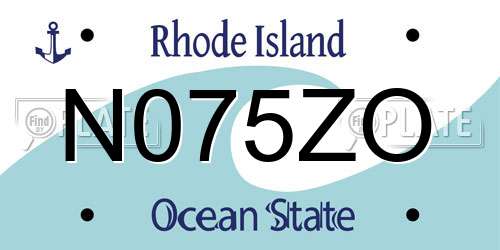 N075ZO Rhode Island License Plate