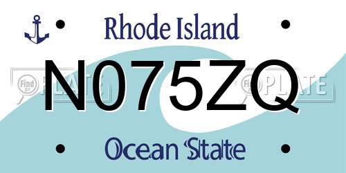 N075ZQ Rhode Island License Plate