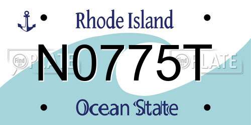 N0775T Rhode Island License Plate