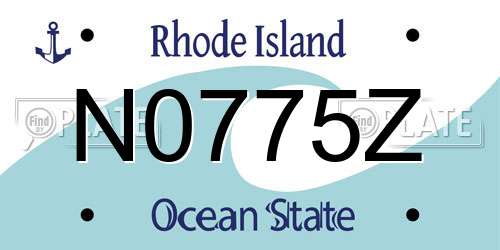N0775Z Rhode Island License Plate