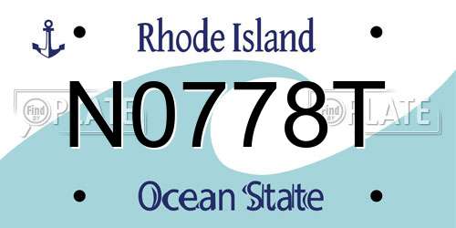 N0778T Rhode Island License Plate
