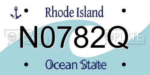 N0782Q Rhode Island License Plate