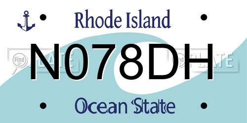 N078DH Rhode Island License Plate