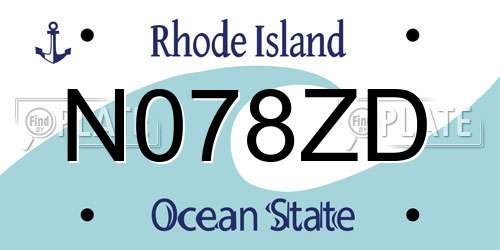 N078ZD Rhode Island License Plate