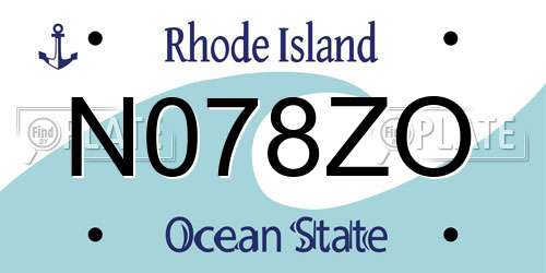 N078ZO Rhode Island License Plate