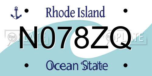N078ZQ Rhode Island License Plate