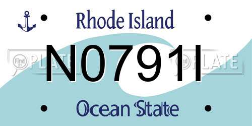 N0791I Rhode Island License Plate