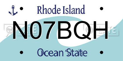N07BQH Rhode Island License Plate