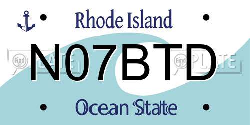 N07BTD Rhode Island License Plate