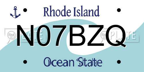 N07BZQ Rhode Island License Plate