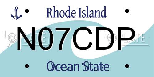 N07CDP Rhode Island License Plate