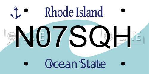 N07SQH Rhode Island License Plate