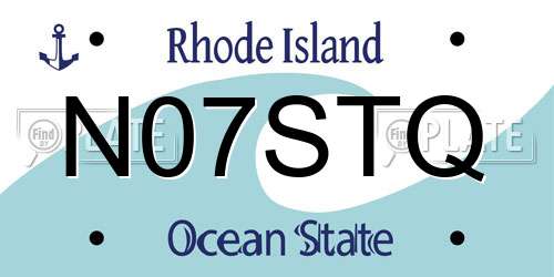 N07STQ Rhode Island License Plate