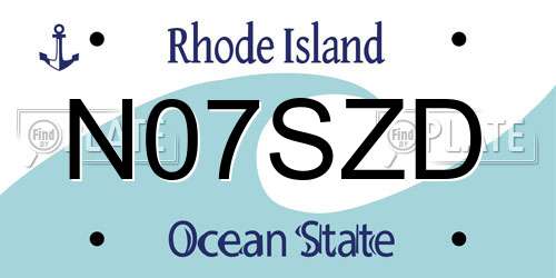 N07SZD Rhode Island License Plate