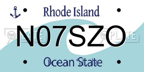 N07SZO Rhode Island License Plate